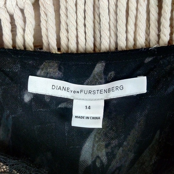 Diane Von Furstenberg | ‘Margarit’ Silk Sheer Lace Trim Slip Stretch Midi Dress - Picture 5 of 8